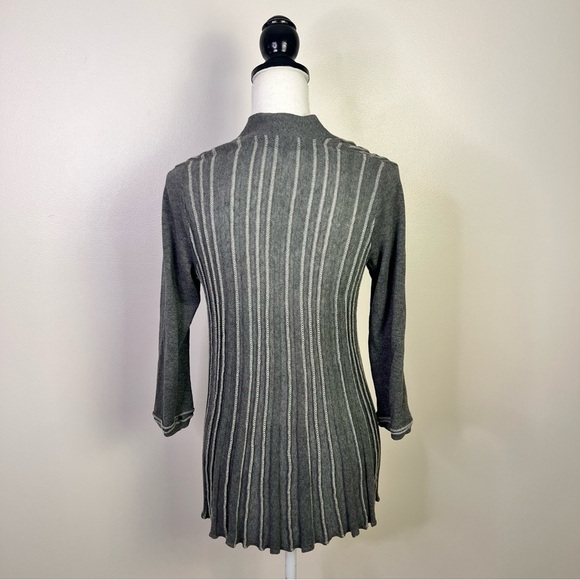 ANTHROPOLOGIE Knitted & Knotted Open Front Grey Cardigan Sweater - Picture 13 of 13